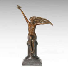 Classical Figure Statue Pigeon Maiden Bronze Sculpture TPE-286
